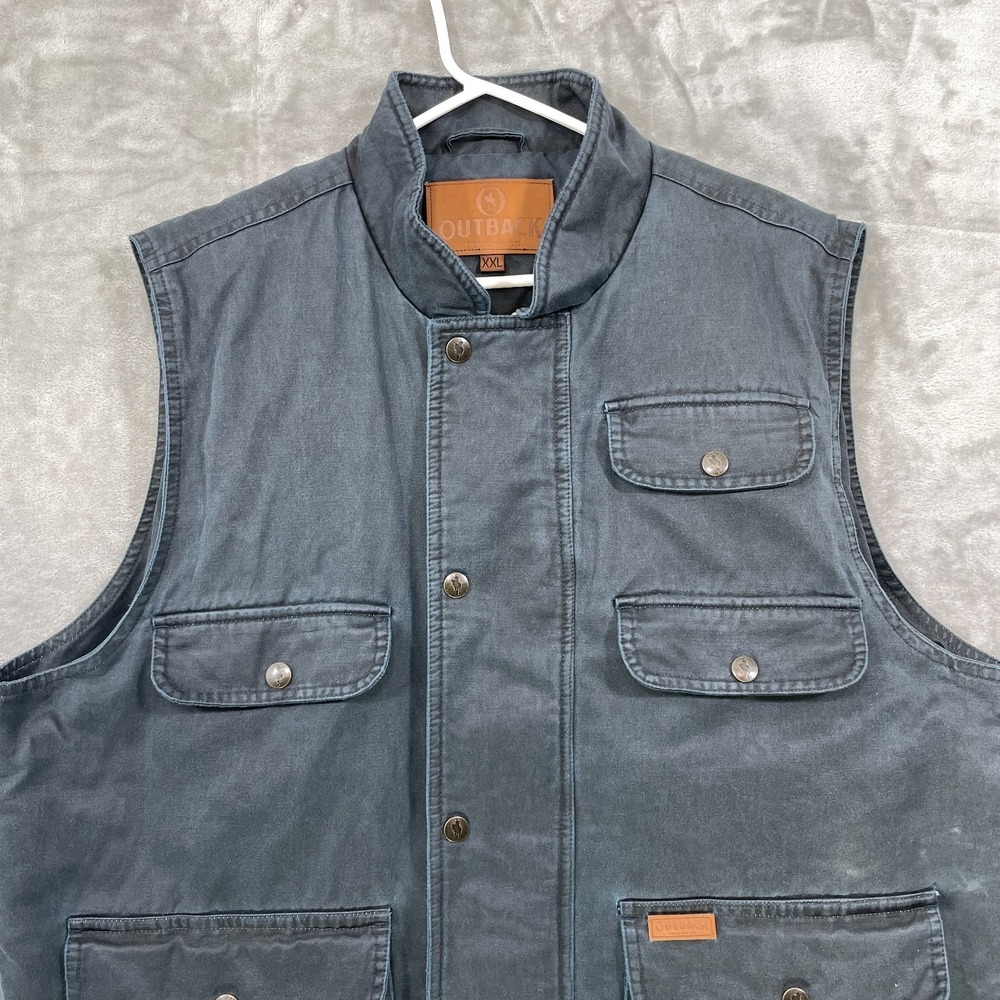 Outback Trading Co. Cobar Vest Jacket Men's XXL Full Zip Blue Sherpa Lined - Picture 3 of 10